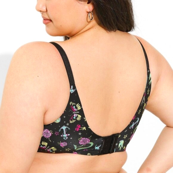 ❤️NWT VINTAGE TORRID MERMAID TATTOO WIRELESS BRA - BACK SMOOTHING LIGHTLY LINED - Picture 3 of 10